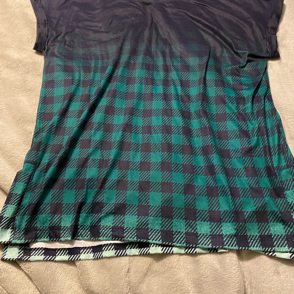 Green and navy blue Checkered LulaRoe Leah